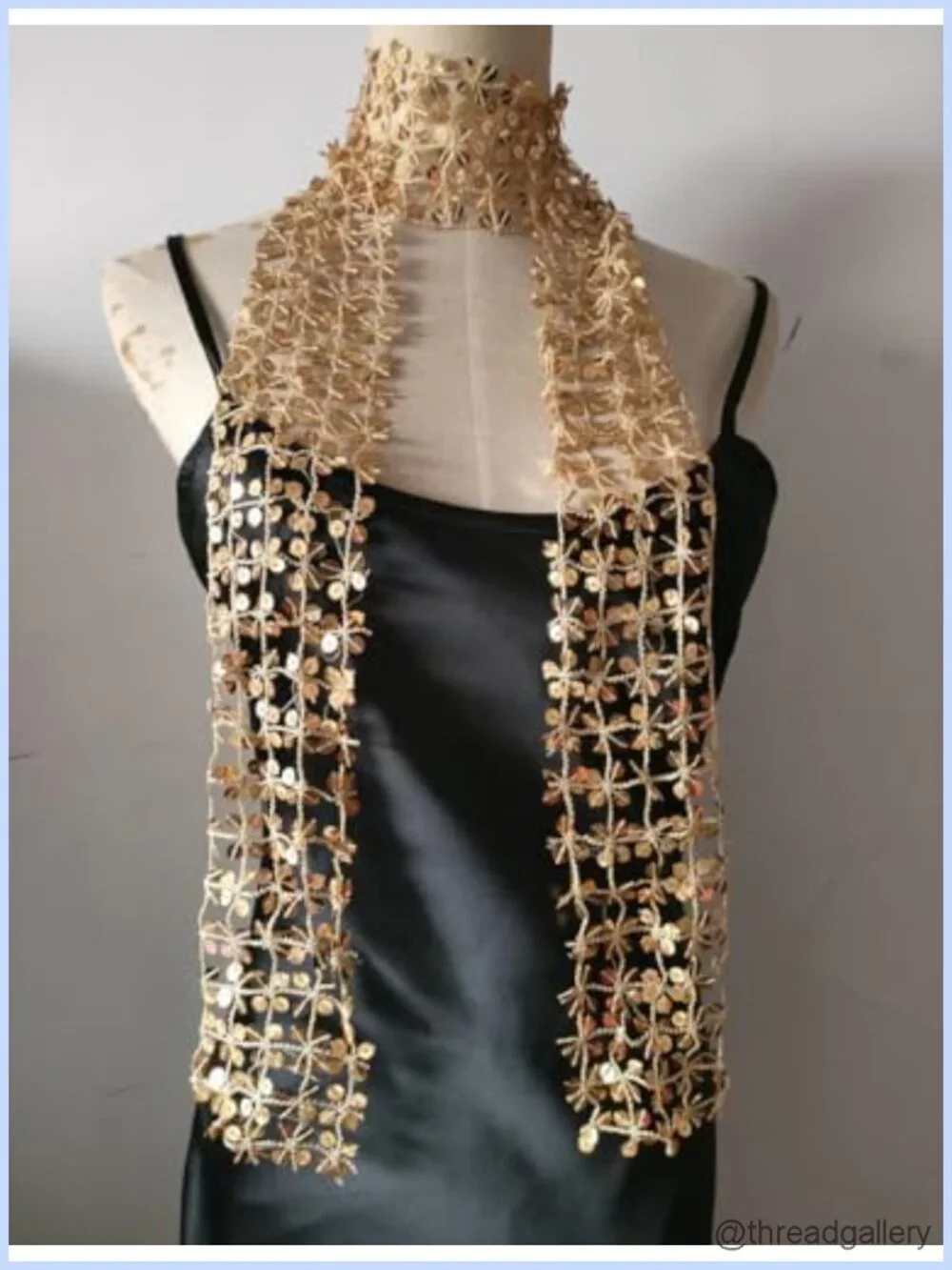 Women's Sequin Scarf Shawl Wrap Necktie Belt Party Accessory